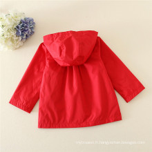 Red kid vêtements fleur modèle bébé manteau d&#39;hiver avec capuche